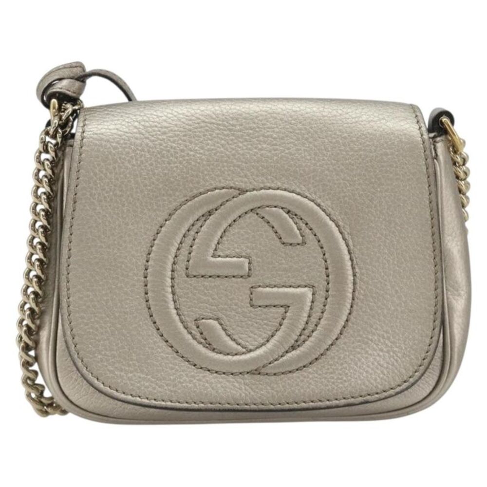 Gucci Soho Chain Leather Silver Leather Shoulder Bag Bag